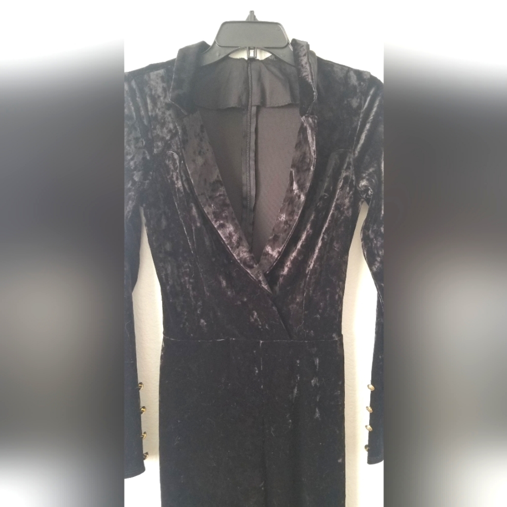 Black velvet romper